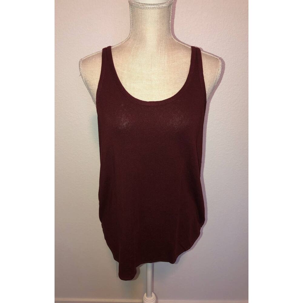 Chaser Vintage Collection Merlot Cutout Back Boho Tank Top - M
